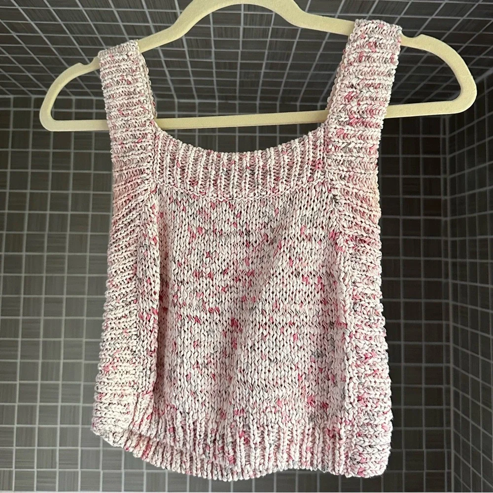 Zara Pink Cardigan & Tank Set with Marled Knit - Picture 5 of 9